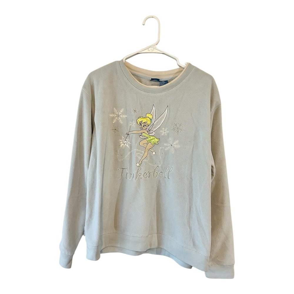 Disney Y2K Tinkerbell Embroidered Light Blue Sweatshirt